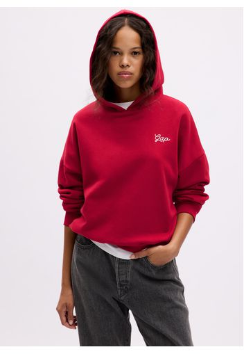 GAP - Felpa oversize con cappuccio e logo, Donna, Rosso, Taglia XS