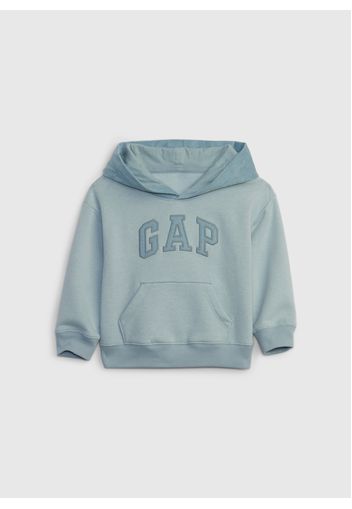 GAP - Felpa con cappuccio e patch logo in corduroy, Uomo, Azzurro, Taglia 18-24M\80-86