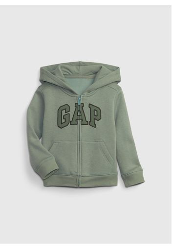 GAP - Full-zip con cappuccio e ricamo logo, Uomo, Verde, Taglia 5Y\110