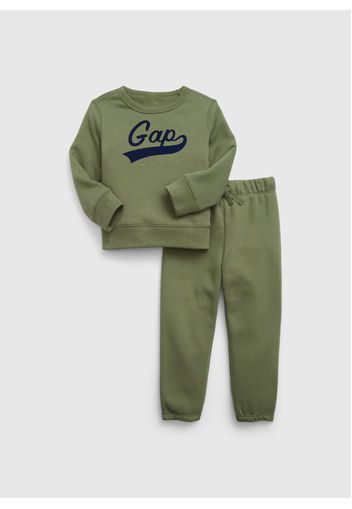 GAP - Jogging set in felpa con stampa logo, Uomo, Verde, Taglia 4Y\104