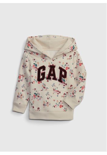 GAP - Felpa floreale con cappuccio e patch logo, Donna, Bianco, Taglia 18-24M\80-86