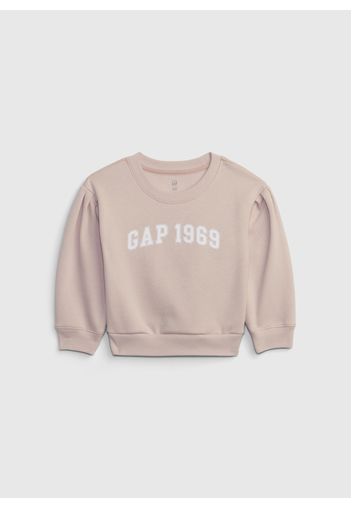 GAP - Felpa in cotone con stampa logo, Donna, Rosa, Taglia 5Y\110