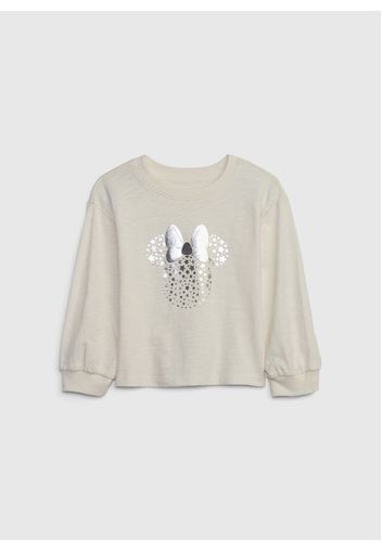 GAP - T-shirt a maniche lunghe con stampa in foil Disney, Donna, Bianco, Taglia 12-18M\74-80