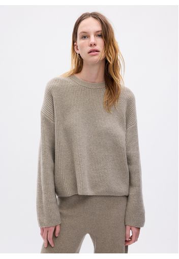 GAP - Pullover oversize a coste, Donna, Marrone, Taglia XXS