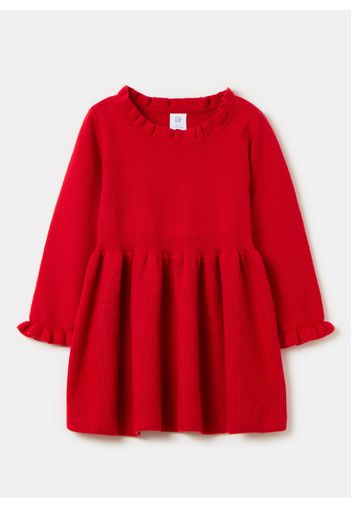 GAP - Abito con gonna a ruota, Donna, Rosso, Taglia 18-24M\80-86