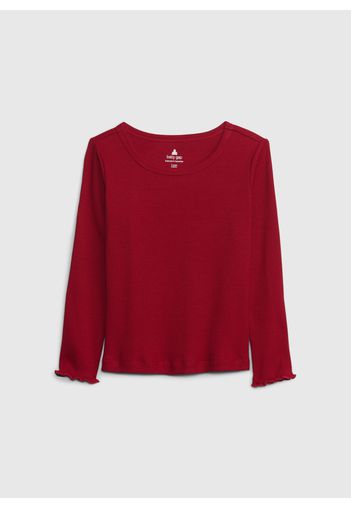 GAP - T-shirt maniche lunghe in cotone bio, Donna, Rosso, Taglia 3Y\98