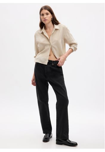 GAP - Camicia cropped, Donna, Beige, Taglia XS