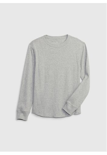 GAP - T-shirt a maniche lunghe in cotone, Uomo, Grigio, Taglia M\128-134