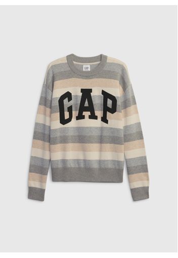 GAP - Pullover a righe con ricamo logo, Uomo, Multicolor, Taglia S\116-122