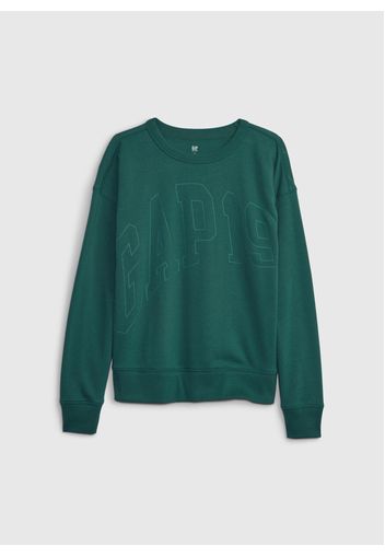 GAP - Felpa loose fit con stampa logo, Uomo, Verde, Taglia XS\104-108