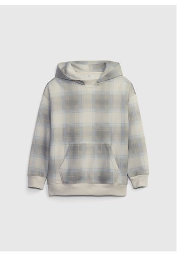 GAP - Felpa con cappuccio fantasia plaid, Uomo, Multicolor, Taglia S\116-122