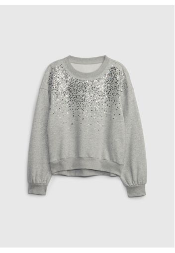 GAP - Felpa girocollo con paillettes, Donna, Grigio, Taglia XL\152