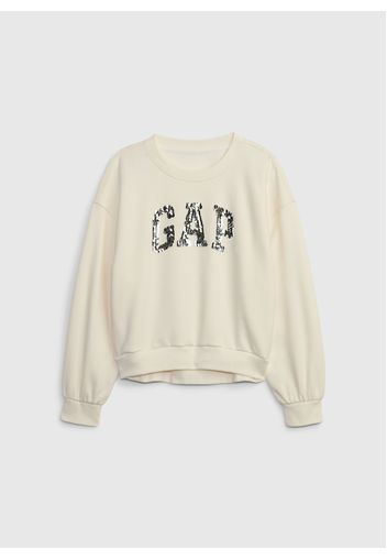 GAP - Felpa con logo in paillettes, Donna, Bianco, Taglia S\116-122