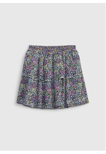 GAP - Minigonna a balze stampa a fiorellini, Donna, Multicolor, Taglia XXL\164-176