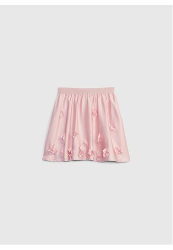 GAP - Gonna corta in raso satin con fiori, Donna, Rosa, Taglia M\128