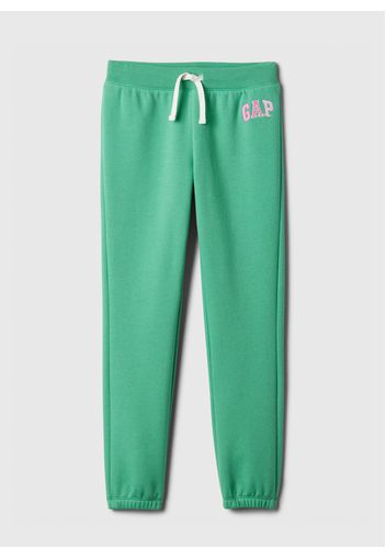 GAP - Joggers in felpa con coulisse e ricamo logo, Donna, Verde chiaro, Taglia XS;104-110