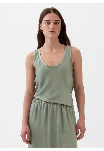 GAP - Tank top in satin, Donna, Verde salvia, Taglia XS