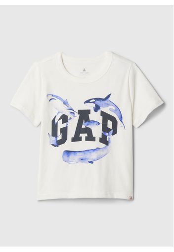 GAP - T-shirt in cotone con stampa, Uomo, Bianco ottico, Taglia 0-3M/50-56