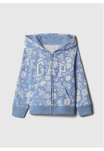 GAP - Full-zip in fantasia floreale con ricamo logo, Donna, Blu chiaro, Taglia 6-12M/62-74