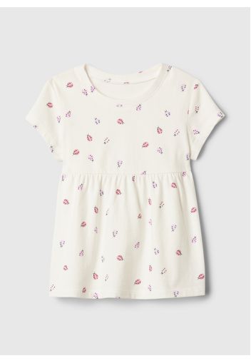 GAP - T-shirt in cotone stampa all-over, Donna, Bianco ottico, Taglia 18-24M/80-86