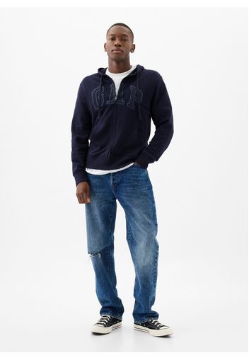 GAP - Felpa con cappuccio e ricamo logo, Uomo, Blu scuro, Taglia XS