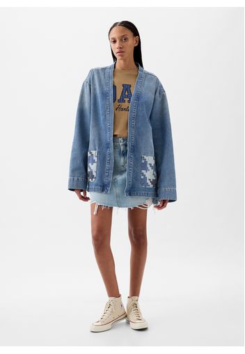 GAP - DAP x GAP Kimono in denim di cotone bio, Uomo, Lavaggio chiaro, Taglia M/L