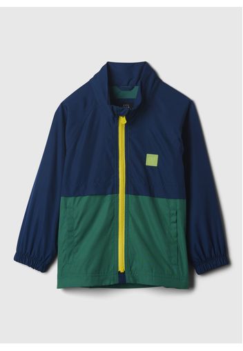 GAP - Giacca a vento bicolore con patch logo, Uomo, Blu/Verde, Taglia 4Y/104