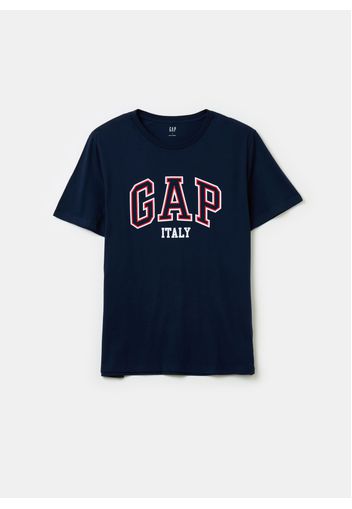 GAP - T-shirt con stampa logo e lettering, Uomo, Blu scuro, Taglia L