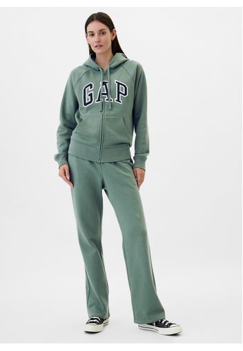 GAP - Felpa con cappuccio ricamo logo, Donna, Verde salvia, Taglia XL