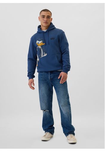 GAP - Felpa con cappuccio stampa Donald Duck, Uomo, Blu scuro, Taglia S