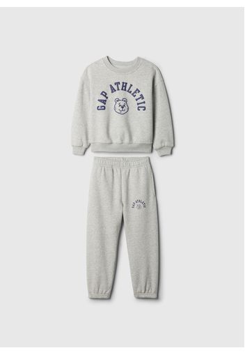 GAP - Jogging set con stampa orsetto e logo, Uomo, Grigio chiaro melange, Taglia 6-12M/62-74