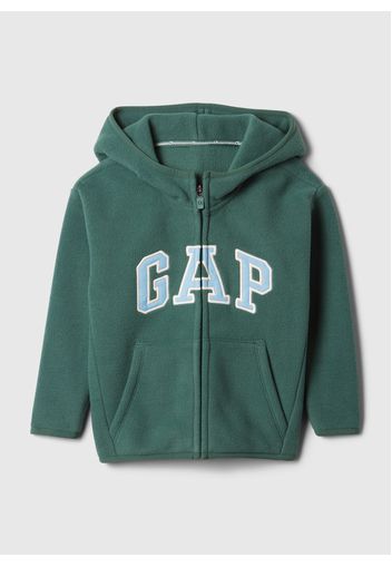 GAP - Full-zip in pile con cappuccio e ricamo logo, Uomo, Verde salvia, Taglia 18-24M/80-86