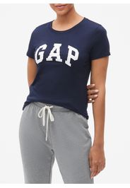 GAP - T-shirt girocollo con logo, Donna, Blu, Taglia L