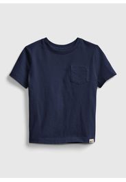 GAP - T-shirt in cotone con tasca, Uomo, Blu scuro, Taglia 5Y/110