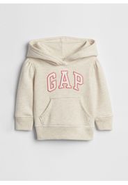 GAP - Felpa con cappuccio e patch logo, Donna, Beige, Taglia 2YRS