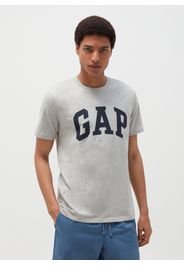 GAP - T-shirt girocollo con stampa logo, Uomo, Grigio, Taglia S