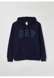 GAP - Full-zip in felpa con ricamo logo, Uomo, Blu, Taglia M