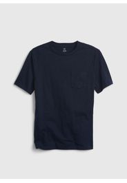 GAP - T-shirt girocollo con taschino, Uomo, Blu, Taglia S