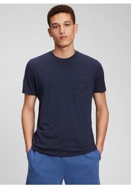 GAP - T-shirt in cotone con tasca, Uomo, Blu, Taglia M