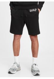 GAP - Bermuda jogger in felpa con ricamo logo, Uomo, Nero, Taglia XS