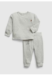 GAP - Jogging set con trama waffle, Grigio, Taglia 0-3M