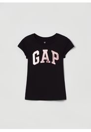GAP - T-shirt in cotone con stampa logo in foil, Donna, Nero, Taglia XS