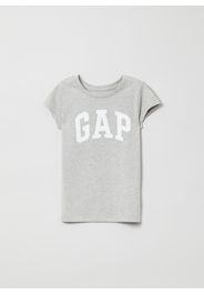 GAP - T-shirt in cotone con stampa logo, Donna, Grigio, Taglia L