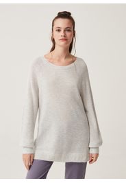 GAP - Pullover lungo con maniche raglan, Donna, Grigio, Taglia L