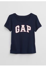 GAP - T-shirt in cotone con stampa logo, Donna, Blu, Taglia 5YRS