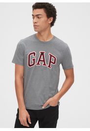 GAP - T-shirt in cotone con ricamo logo, Uomo, Grigio, Taglia M