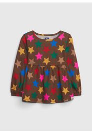 GAP - Blusa in cotone bio stampa stelle multicolor, Donna, Multicolor, Taglia 2YRS