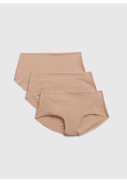 GAP - Tripack culotte in microfibra, Donna, Beige, Taglia XS