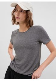 GAP - T-shirt in tessuto traspirante, Donna, Grigio, Taglia XS