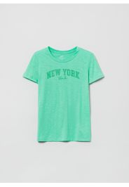 GAP - T-shirt in cotone slub con stampa NY, Donna, Verde, Taglia XXL